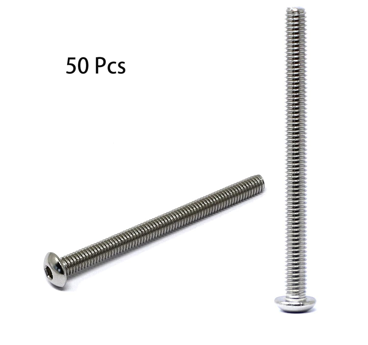 iexcell 50 Pcs M6 x 20mm Thread Pitch 1 mm Stainless Steel 304 Hex Socket Button Head Cap Screws Bolts Kit