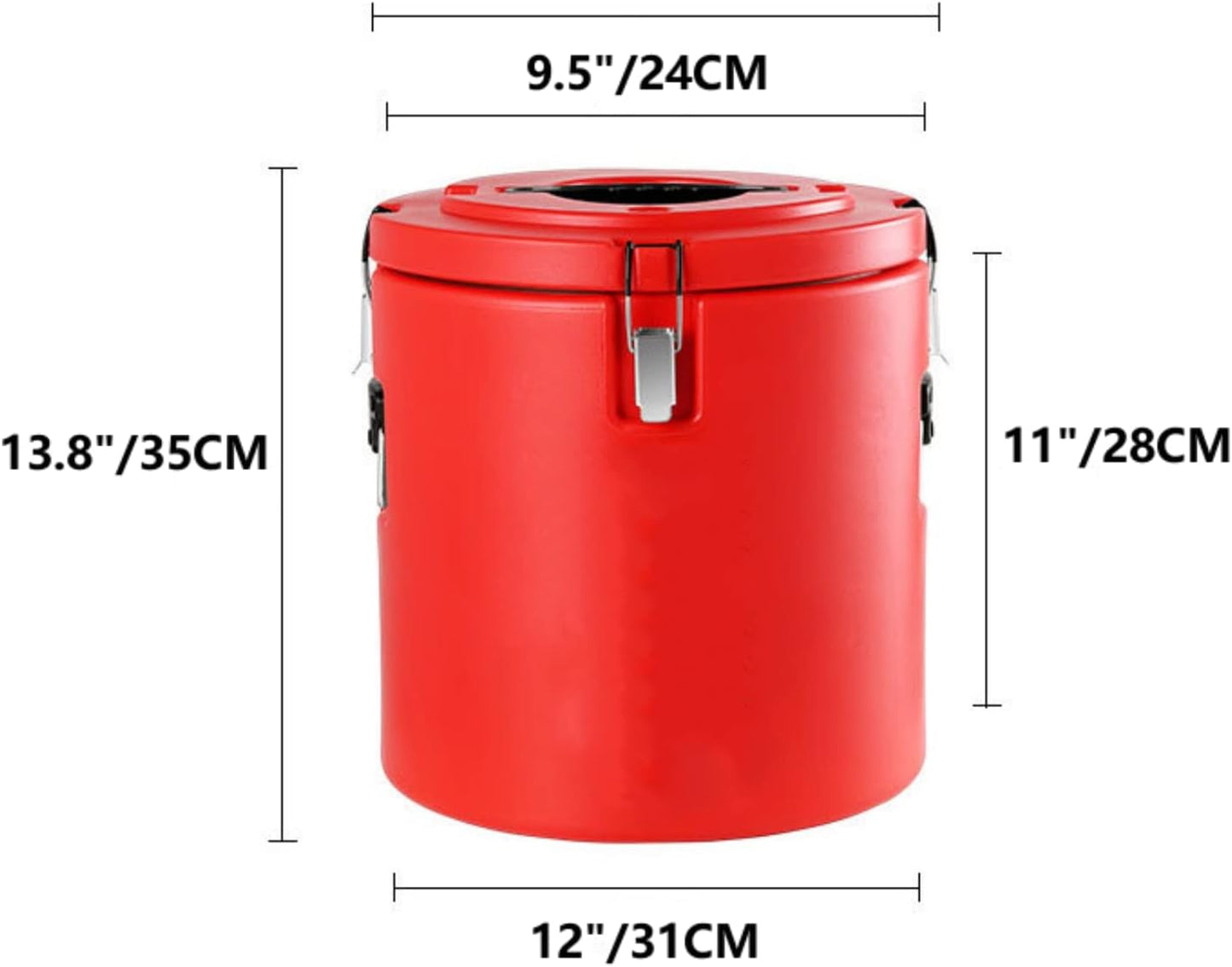 Insulated Soup Pan Carrier Portable Commercial Hot -Cold Hot Box Food Warmer Large Insulation Barrel Cooler Carrier Stainless Steel Lining with Dust Cover 15Quarts(3.75gal)