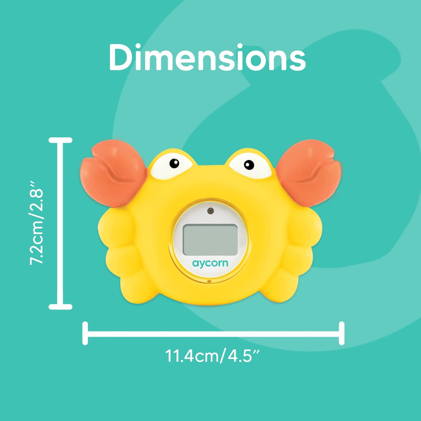 Aycorn Digital Baby Bath Thermometer Baby Safety - Celsius Water Temperature Thermometer & Room Thermometer with LED Display and Temperature Warning - Infant Baby Bath Toys Floating Toy Thermometer