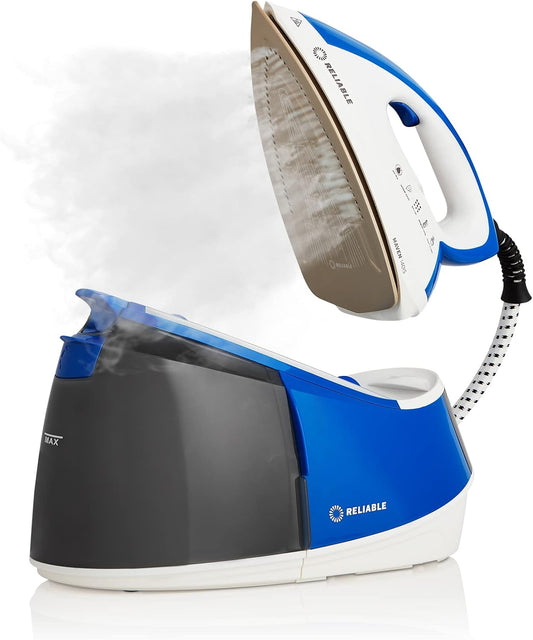 Reliable 140IS Maven Steam Iron - 1500W Ironing Station with Ceramic Soleplate, Iron Lock for Easy Carry, 1.5 Ltr Removable Water Tank and Auto Shut-Off, Digital Display, Continuous Home Steam Iron - PuriLite