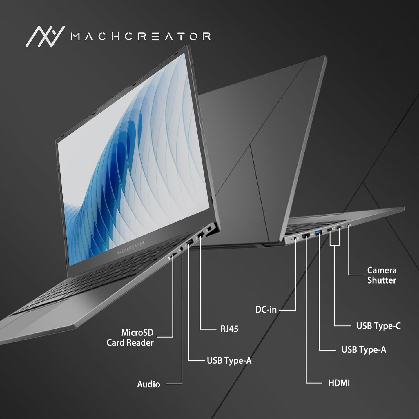 Machenike Machcreator N17A 17.3" Laptop, 17.3" FHD 120Hz Display, 4-Cores Intel Processor, 16GB DDR5 RAM, 512GB PCIe SSD, HDMI, Webcam, Backlit Keyboard, SD Card Reader, Wi-Fi, Windows 11 Home, Grey