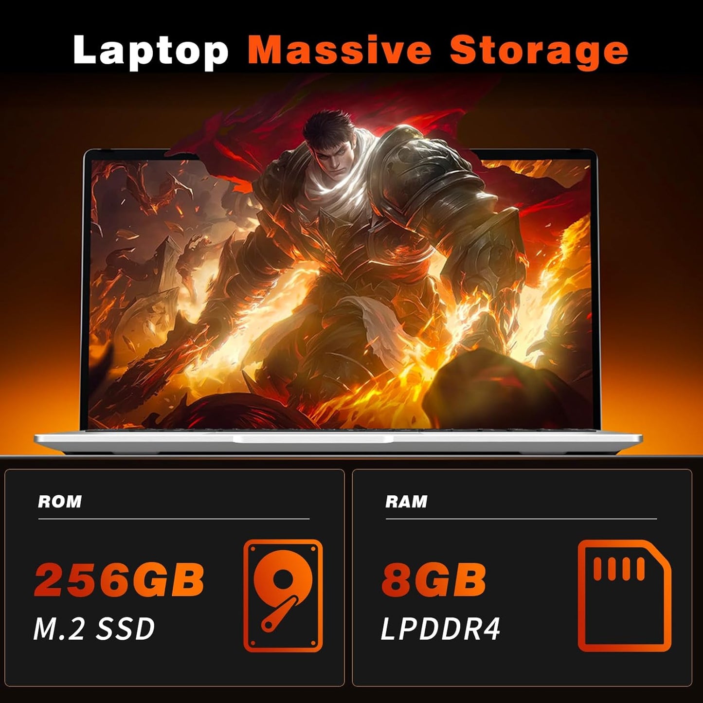 Gaming Laptop,15.6 inch Traditional Laptops N4000, Laptop with 8 GB RAM, 256 GB SSD, Slim Light Netbook WiFi5 Mini-HDMI 180 Angle Opening BT5.0, USB3.0, Thin and Light Laptop For Student Business Work