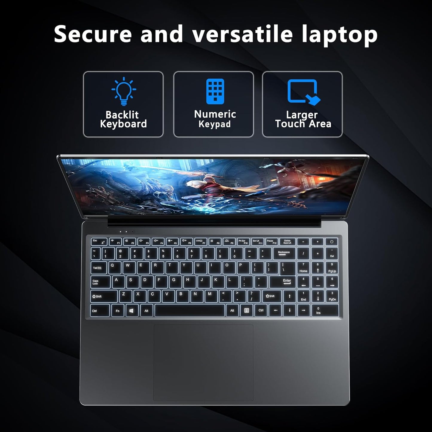 Gaming Laptop, 16 Inch Laptop Computer with Windows 11 Pro, Intel 12th Gen N150 Processor(up to 3.6GHz), 16GB RAM 1TB SSD, Backlit Keyboard, FHD 1920 * 1200, Bluetooth.