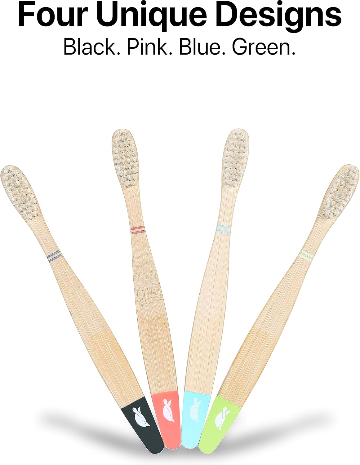 SeaTurtle Plant-Based Bristles, Bamboo Toothbrushes, Soft Natural Toothbrush for Kids (4 Pack)