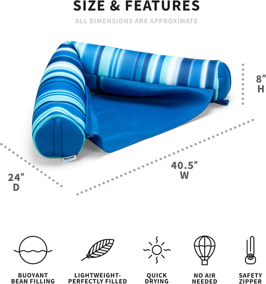 Big Joe Noodle Sling, No Inflation Needed, Pool Float with Armrests, Quick Draining Fabric, Cup Holder - PuriLite