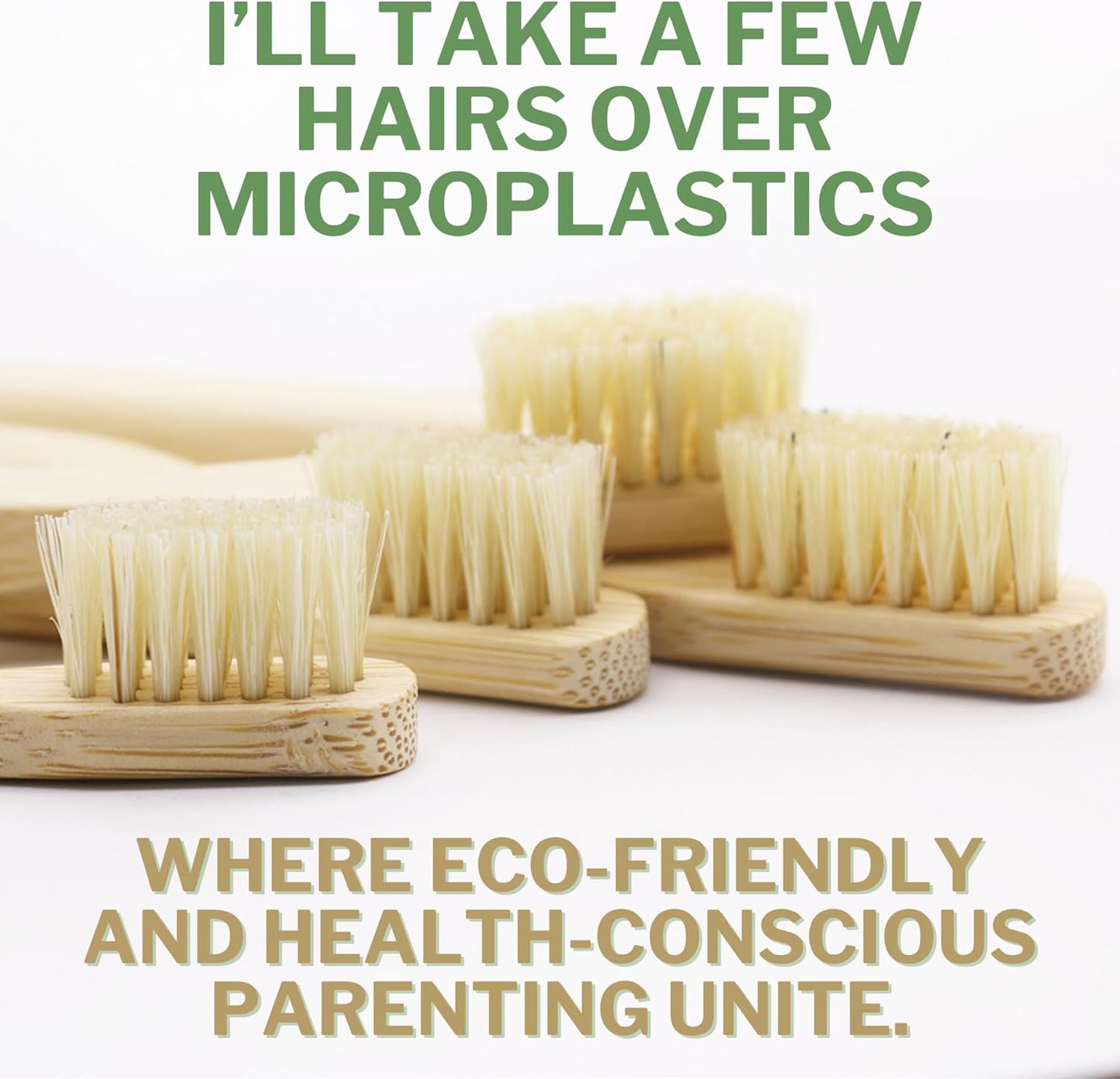 Gaia Guy Natural Bristle Bamboo Toothbrush for Kids (NO Nylon - Boar Hair ONLY) - Totally Compostable & Biodegradable Boar Bristle and Bamboo Toothbrushes - Zero Waste - 6-Pack