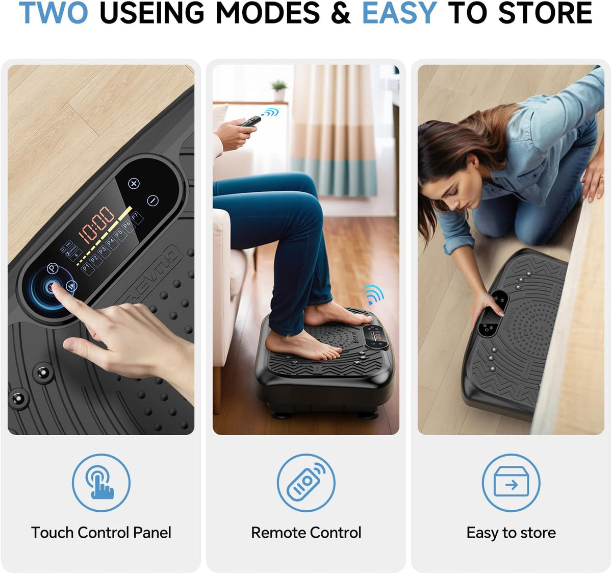 Vibration Plate Exercise Machine – 199-Speed Adjustable Vibration Platform with Bluetooth, LED Display & Resistance Bands – 450 lb Capacity - PuriLite