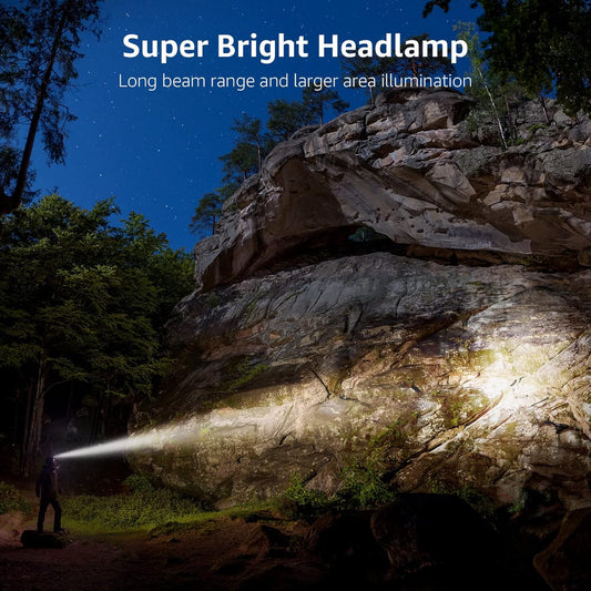 Rechargeable LED Headlamp with Adjustable Beam, 5 Light Modes, USB Charging, Lightweight Head-Mounted Flashlight for Camping, Running, and Outdoor Use - PuriLite