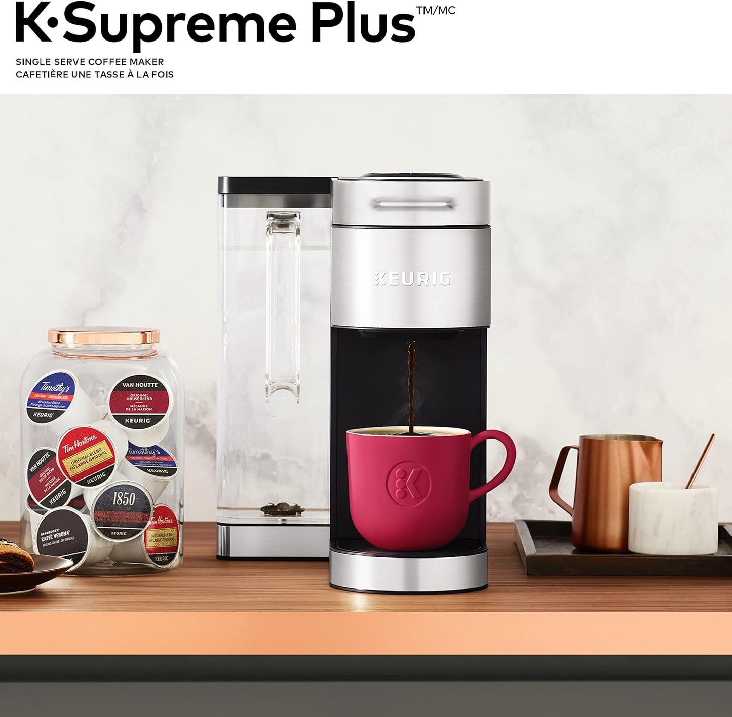 Keurig K-Supreme Plus Single Serve K-Cup Pod Coffee Maker, With Stainless Steel And MultiStream Technology, Silver