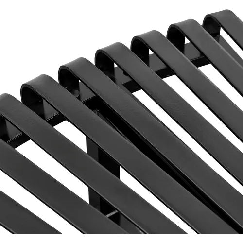 Global Industrial™ Outdoor Curved Bench, Steel Slat, Half Circle, Black