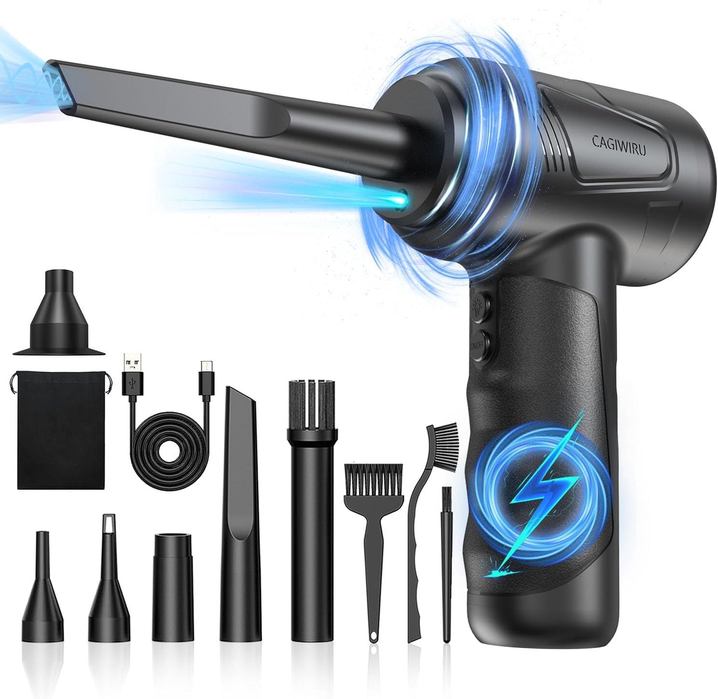 Compressed air Duster, Electric air Duster,Keyboard Cleaner for Office - no Canned air Duster - Reusable - Good Replacement for Compressed Air Can - Cordless Air Duster 7500mAh (GG09)