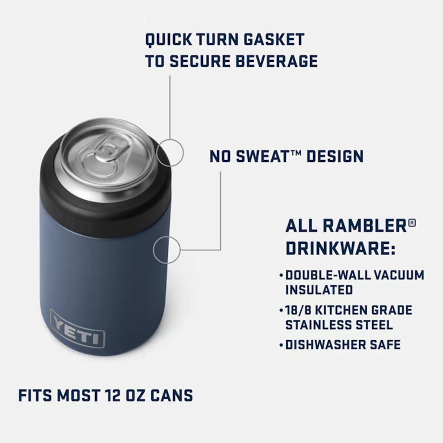 YETI Rambler 12 oz. Colster Can Insulator for Standard Size Cans, Big Sky Blue (NO CAN Insert)