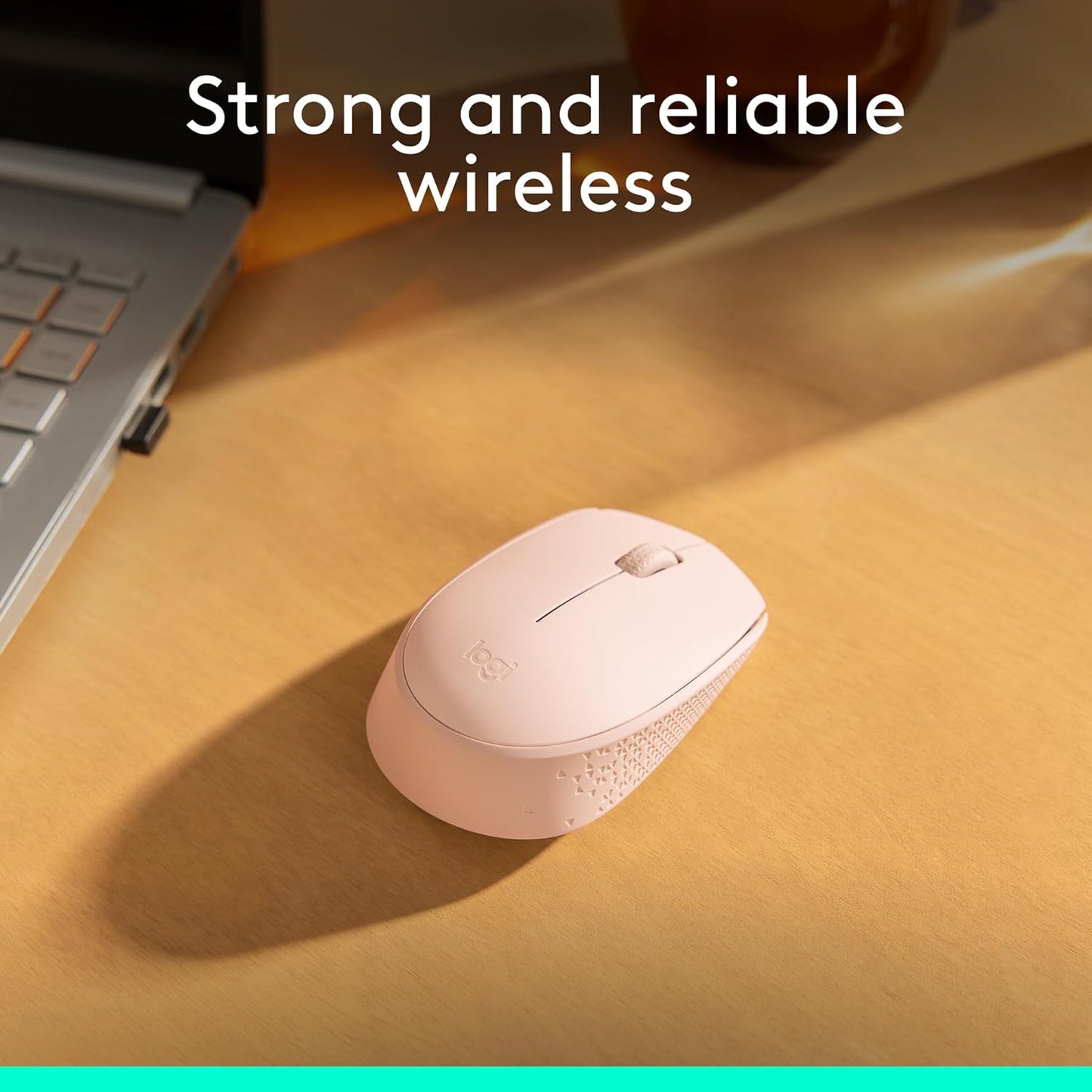 Logitech M170 Wireless Mouse for PC, Mac, Laptop, 2.4 GHz with USB Mini Receiver, Optical Tracking, 12-Months Battery Life, Ambidextrous - Rose