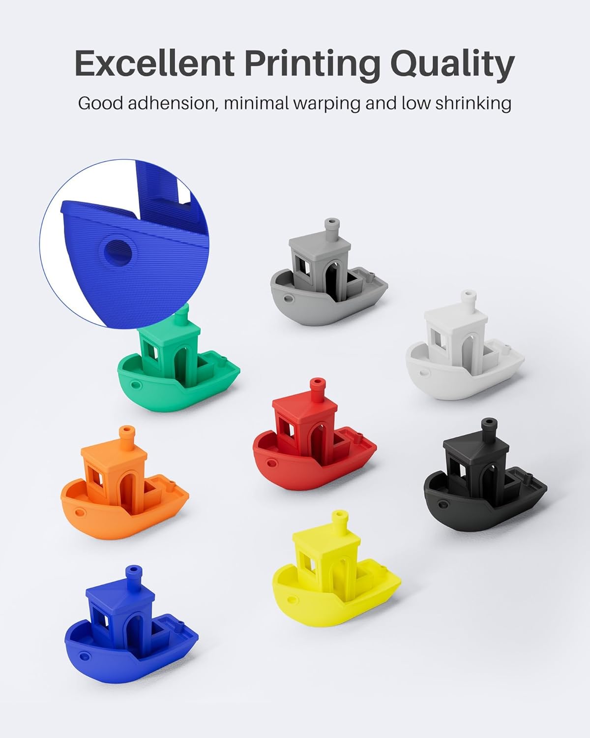ELEGOO PLA Filament 1.75mm Black 1KG, 3D Printer Filament Dimensional Accuracy +/- 0.02mm, 1kg Spool(2.2lbs) Fit Most FDM 3D Printers