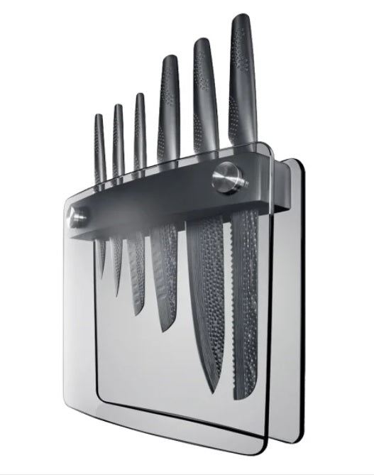 Cuisinepro iD3 Black Samurai Sakai Knife Block Set, 7-piece - PuriLite