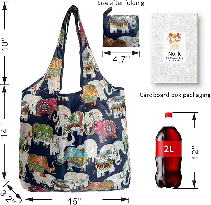 Noilk Reusable Grocery Bags,4 | 6 | 12 Pack 50LBS Foldable Washable Fashion Shopping Bags, Portable Tote Bags Gifts for Women