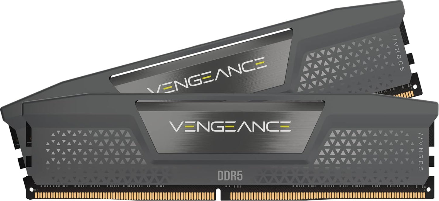 CORSAIR Vengeance DDR5 RAM 64GB (2x32GB) 6000MHz CL38-44-44-96 1.35V AMD Expo Intel XMP 3.0 Desktop Computer Memory – Gray (CMK64GX5M2B6000Z38)