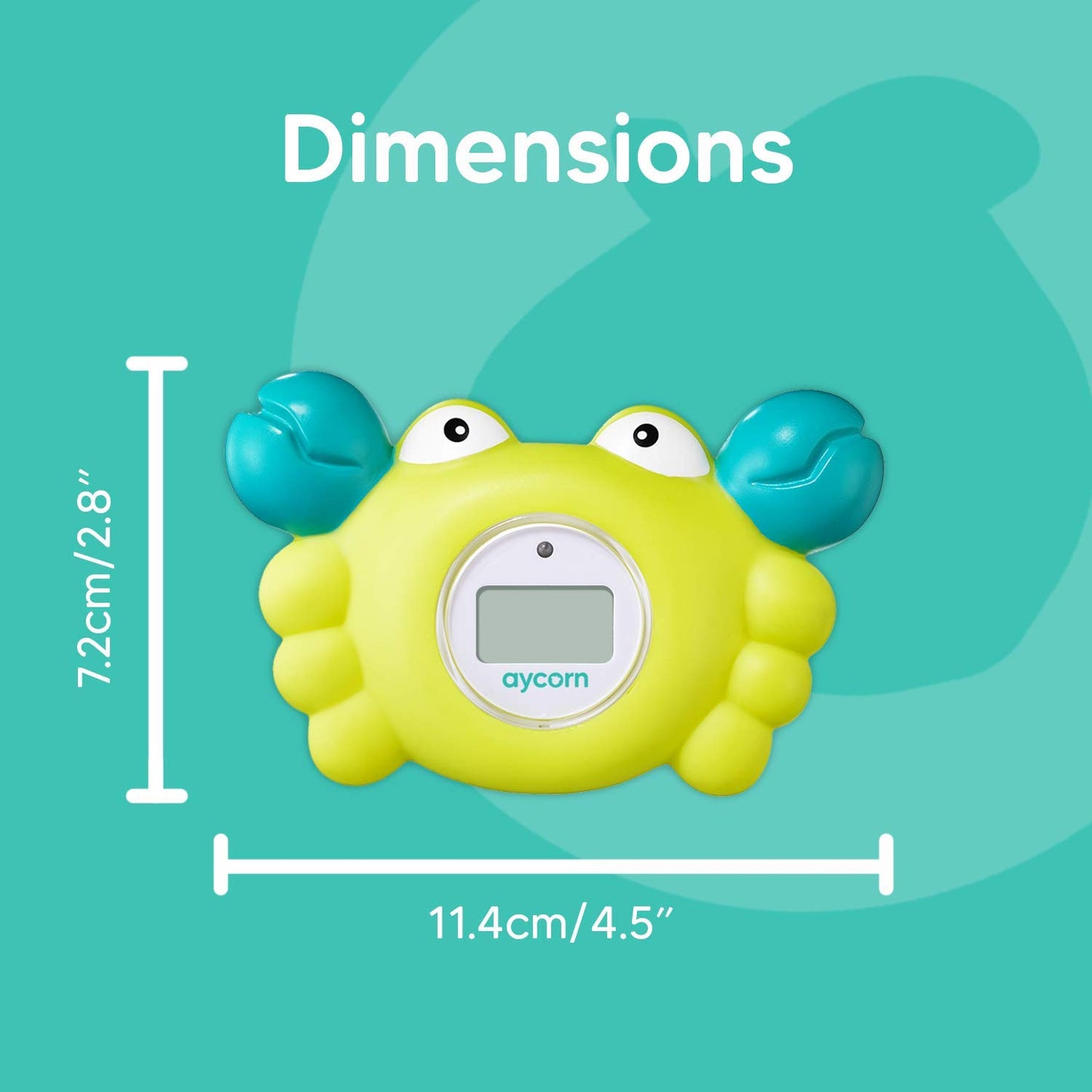 Aycorn Digital Baby Bath Thermometer Baby Safety - Celsius Water Temperature Thermometer & Room Thermometer with LED Display and Temperature Warning - Infant Baby Bath Toys Floating Toy Thermometer