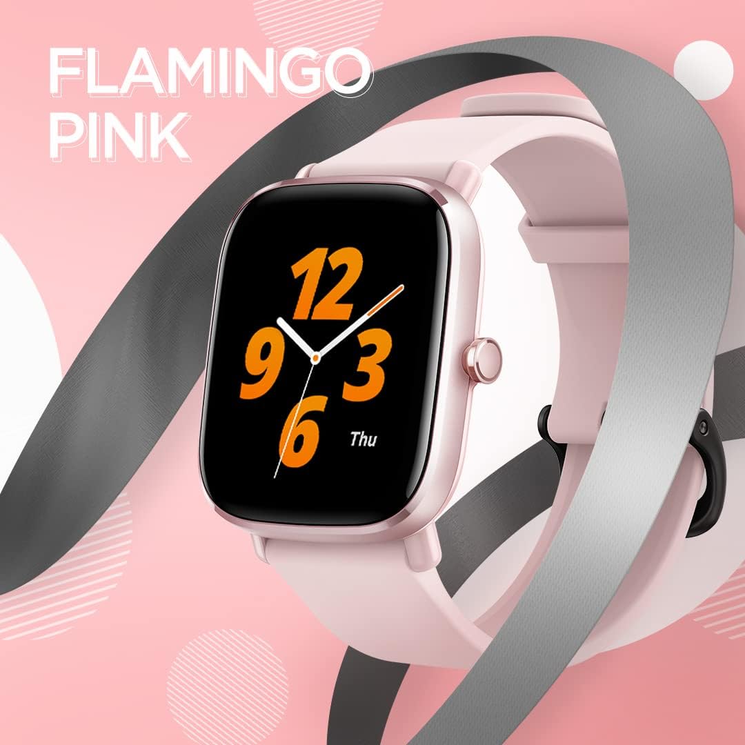 Amazfit GTS 2 Mini in Pink Smartwatch GPS Fitness Tracker for Men Women, Alexa Built-in, 14 Days Battery Life, 70+ Sports Modes, Blood Oxygen Heart Rate Sleep Monitor, AMOLED Screen, 5 ATM Waterproof