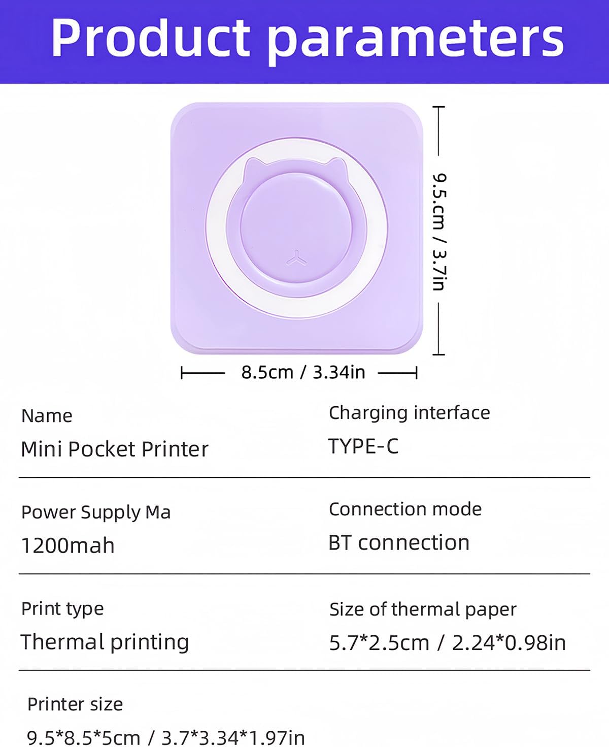 Label Maker - Mini Portable Sticker Printer with 13 Rolls Self-Adhesive Thermal Papers, Labeller Machine for Home Office Study Business Texts Journal, Blue