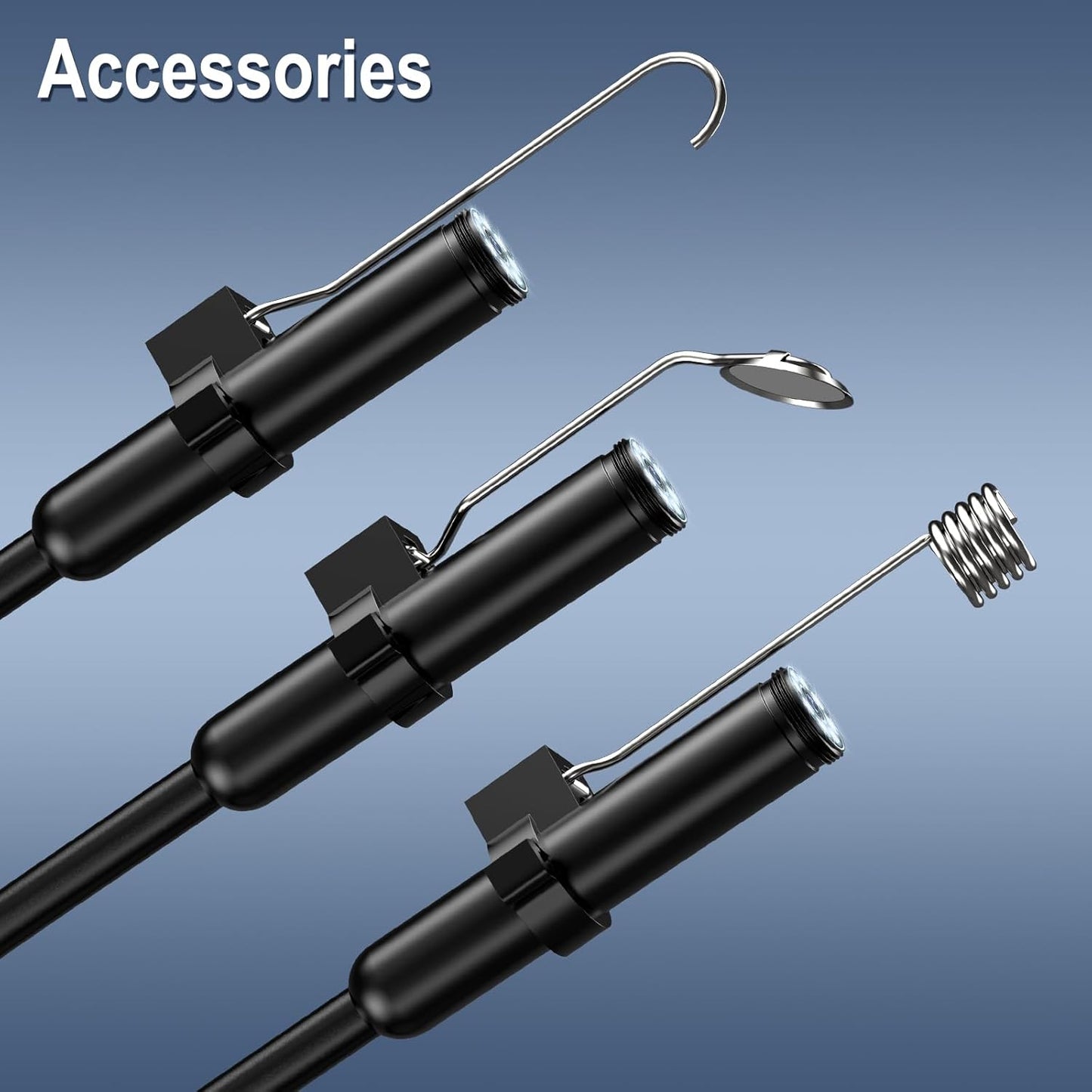 Endoscope Camera with Light, Ennovor 1920P HD, Endoscope Inspection with 8 Adjustable LED Lights, Borescope with Flexible Rigid Snake Camera, IP67 Waterproof and No WiFi Required, for Android iOS