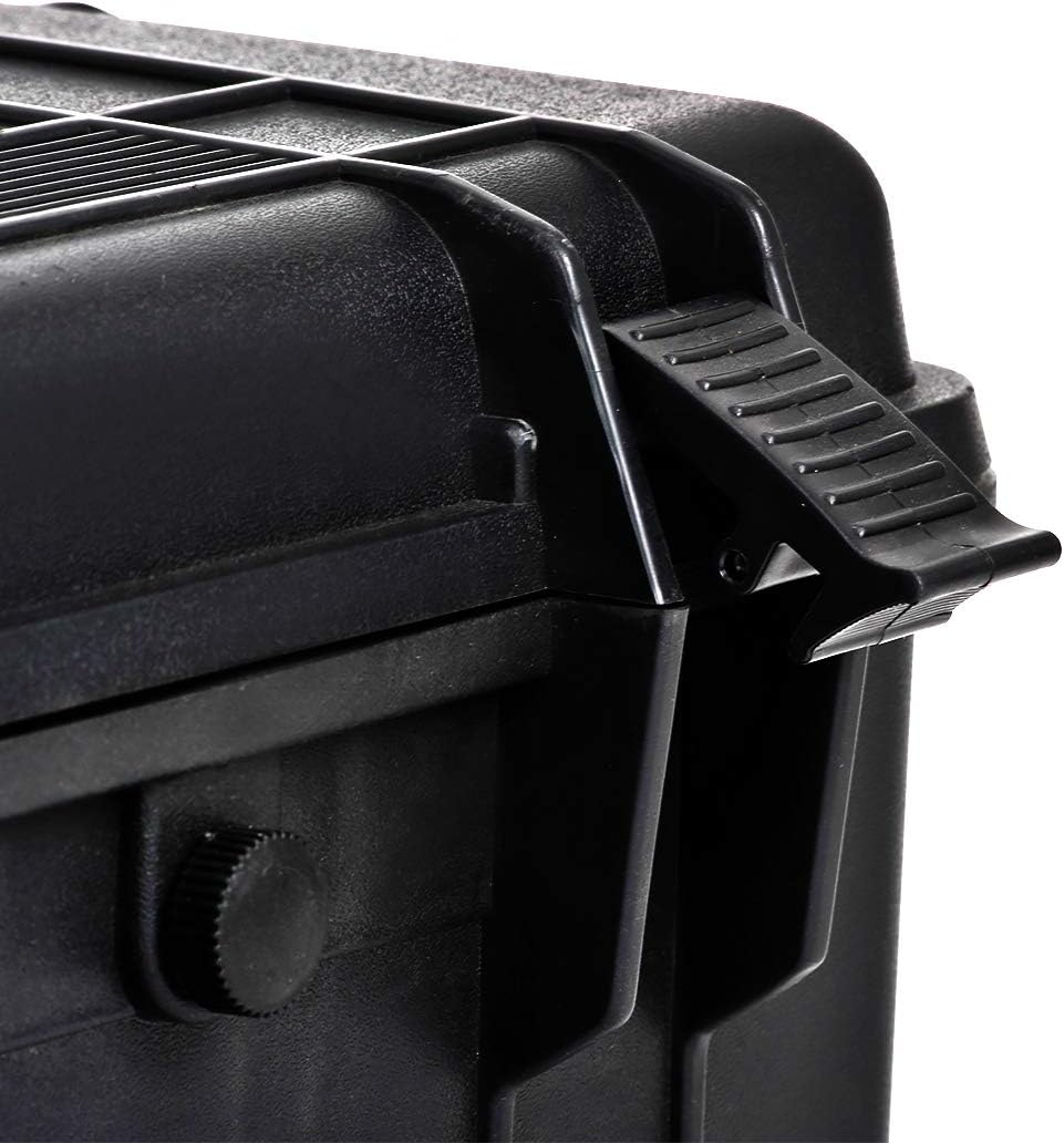 MEIJIA Portable Waterproof Protective Hard Case,Camera Case with Customizable Fit Foam Inserted, Elegant Black (9.17"x 7.56"x4.33")