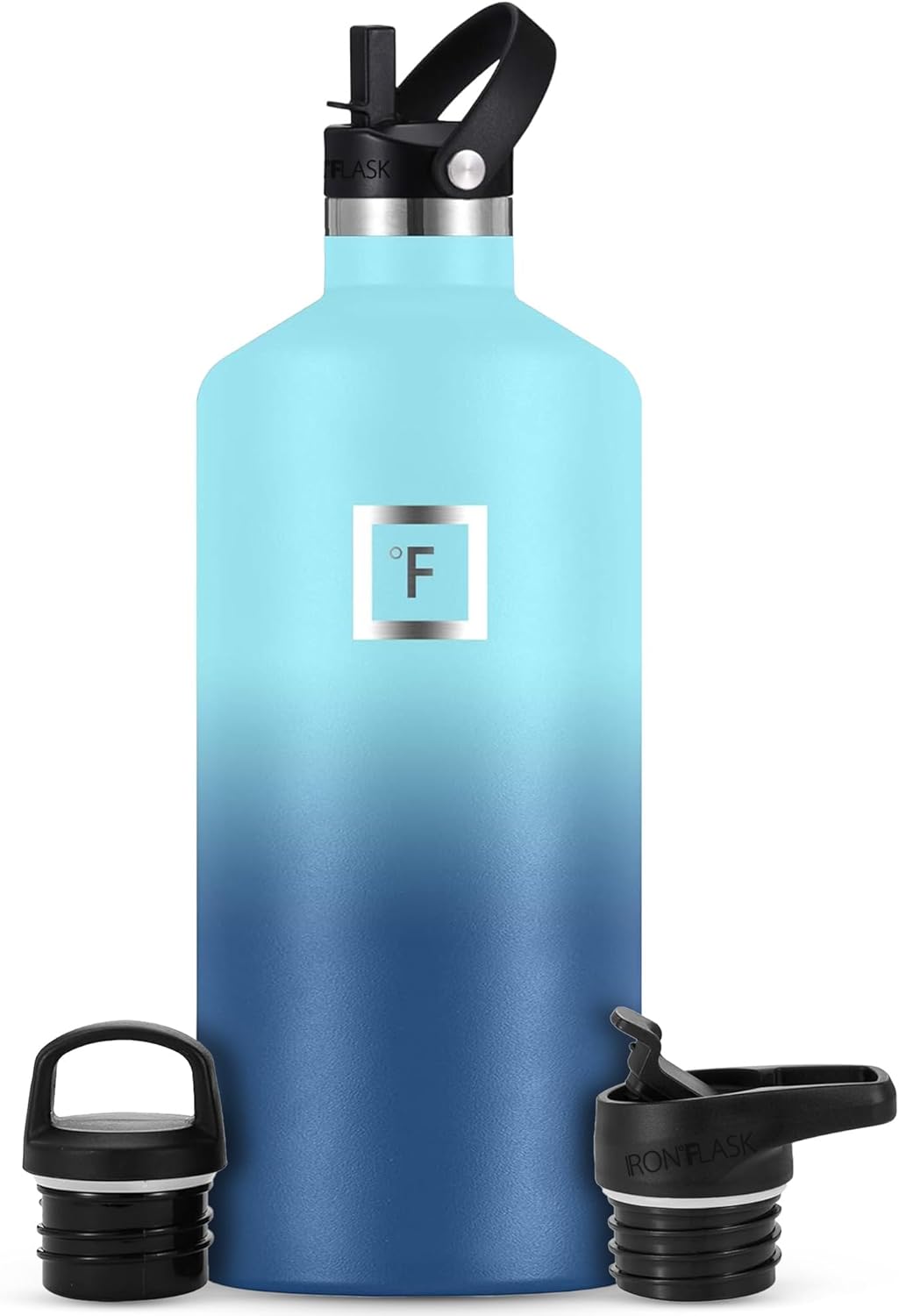 Camping & Hiking Hydration Canteens - 24oz 3 Lids (Narrow Straw/Spout Lid) Leak Proof Vacuum Insulated Stainless Steel - Hot & Cold Double Walled Sports Water Bottle