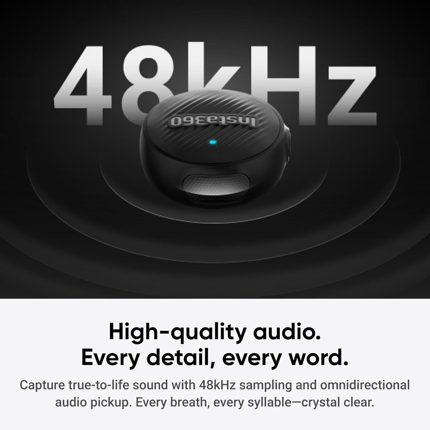 Insta360 Mic Air Transmitter, 7.9g Ultralight, Wireless Microphone for Insta360 X5/Ace Pro 2, Noise Cancelling, Vlog, Streaming