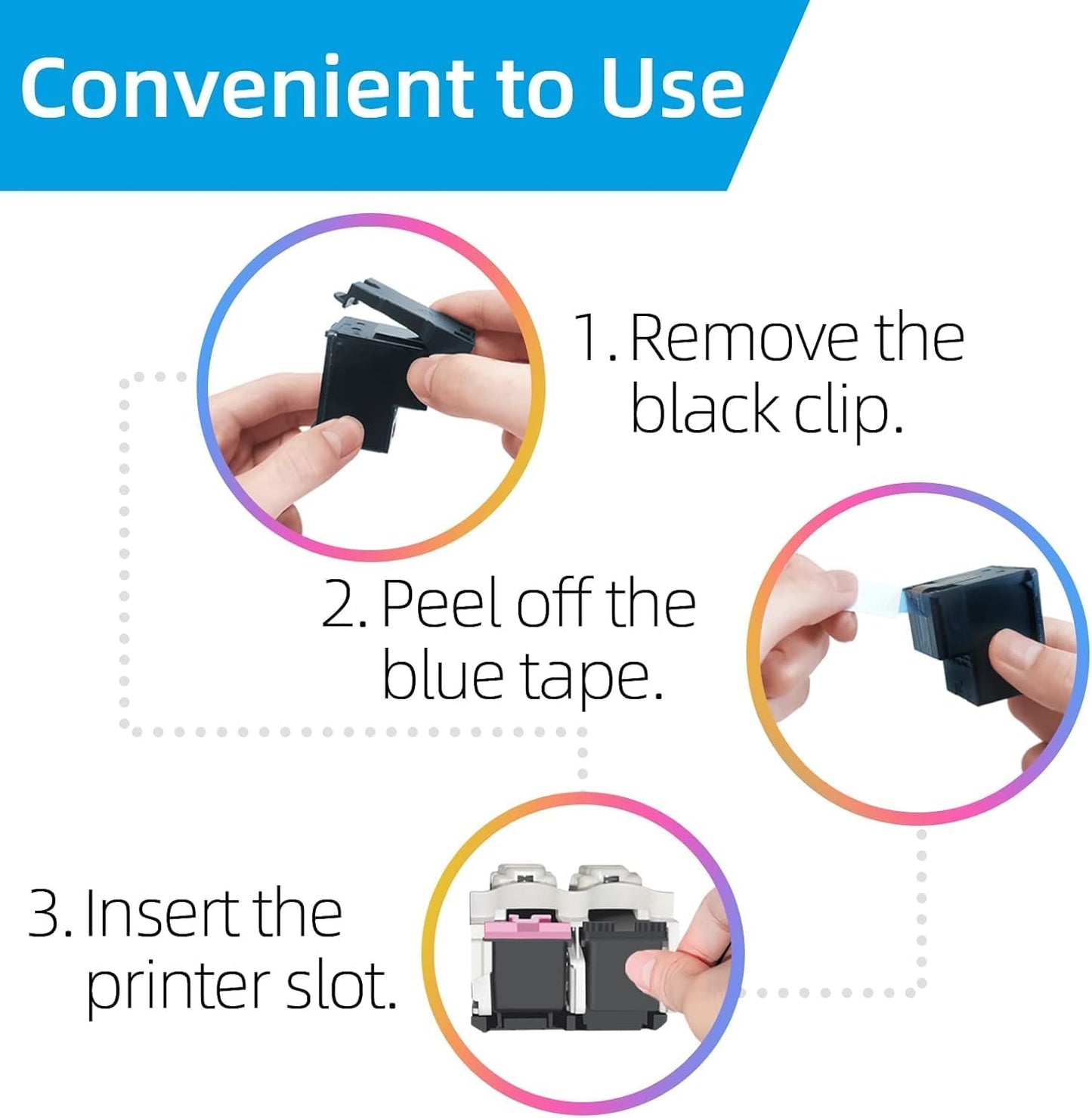 67XL Ink Cartridges Compatible for HP 67 Ink Cartridges Combo Pack Black Color Fit for Deskjet 2855e 4255e 2700 2755e 2734e 2842e 4255e 2827e 2723e 4155e 2742e Envy 6455e 6055e 6000 Printer