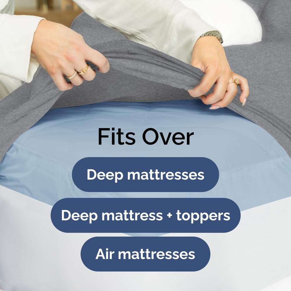 Extra Deep Queen Sheet Set - 6 Piece Breathable & Cooling Sheets - Hotel Luxury Bed Sheets Set - Easy & Secure Fit - Soft, Wrinkle Free & Comfy Sheets Set - White Sheet Set w/Extra Deep Pockets