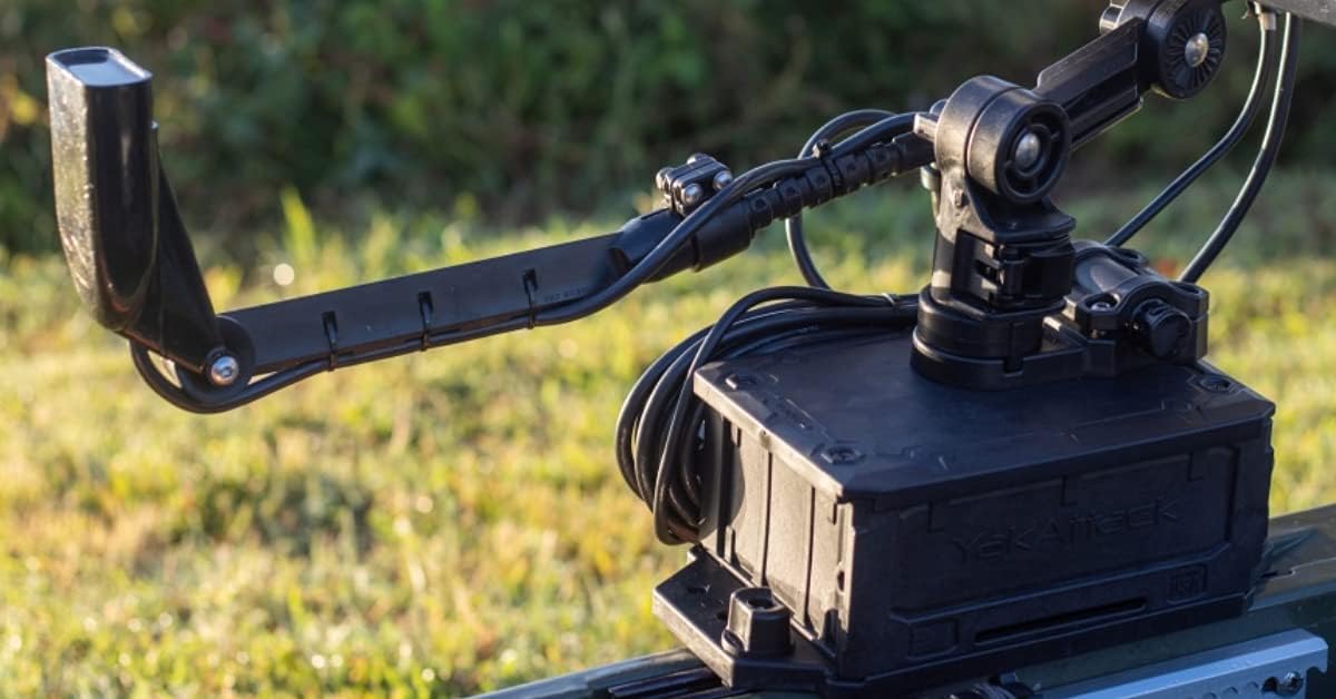 YakAttack CellBlok with Switchblade Transducer Arm | Track-Mounted Battery Box & Adjustable Fish Finder Mounting System for Kayaks | No-Drill, Easy Install | Made in USA