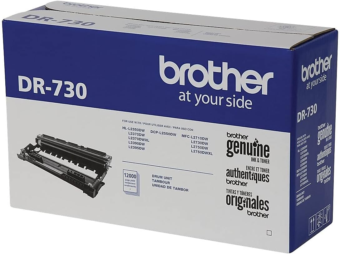 Brother original TN730 High-Yield Black Toner Cartridge, higher yield for value, original toner replacement cartridges, for Brother laser printers HL-L2395DW, DCP-L2550DW, MFC-L2750DW, and more