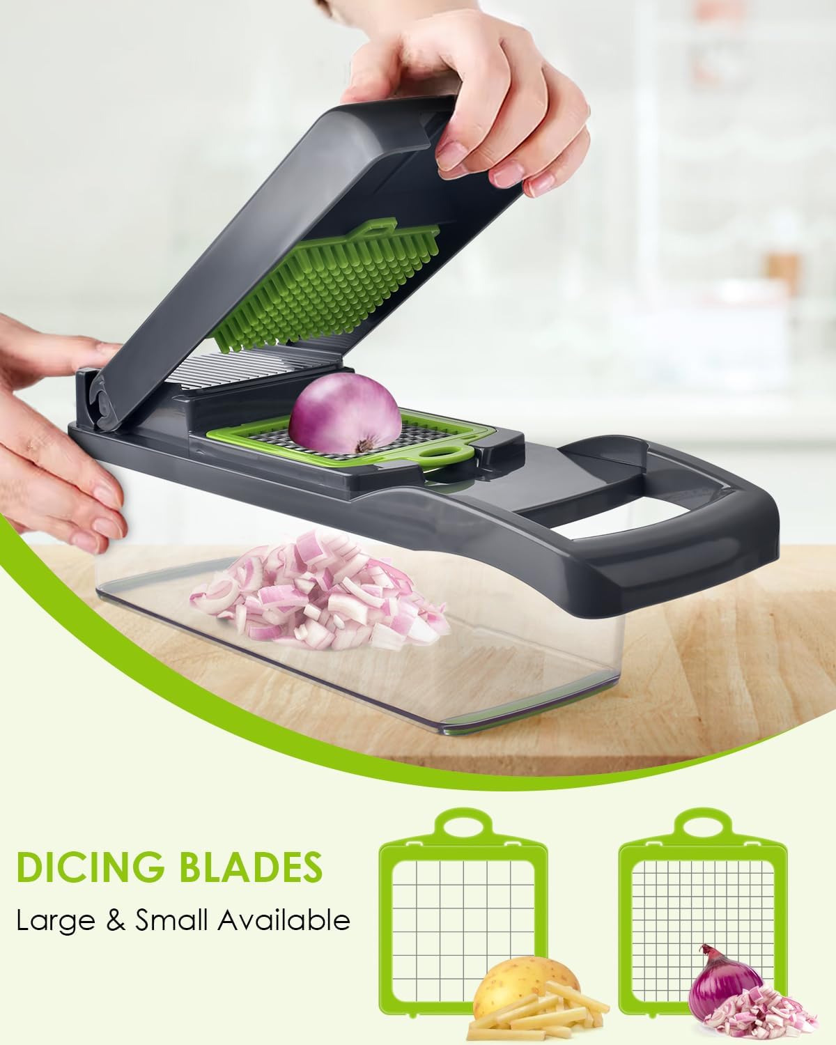 Vegetable Chopper for Kitchen, 26 in 1 Onion Chopper Slicer Dicer Potato Cutter Food Chopper Veggie Salad Maker Dicing Machine Potato Fruit Dicer with Container
