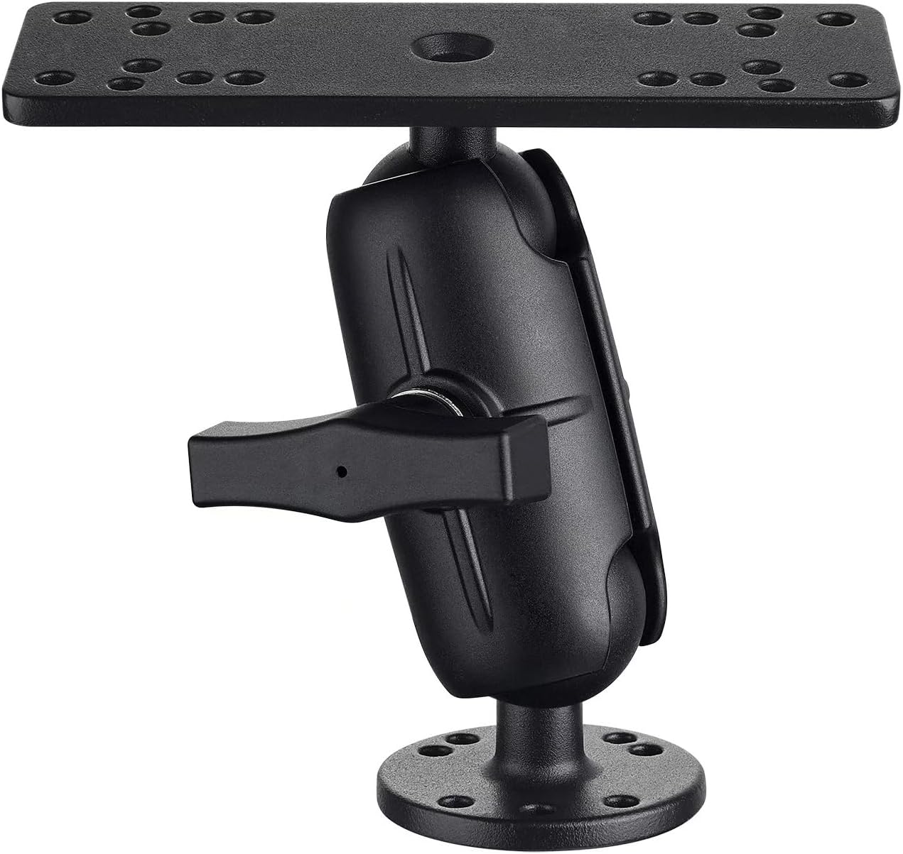Strg Kayak Fish Finder Mount with 1.5" C Size Ball Rectangular Plate and Round Base, 3.75" Medium Arm Fish Finder Mount Boat Marine Electronic Mounts for Garmin, Lowrance and More Fish Finders