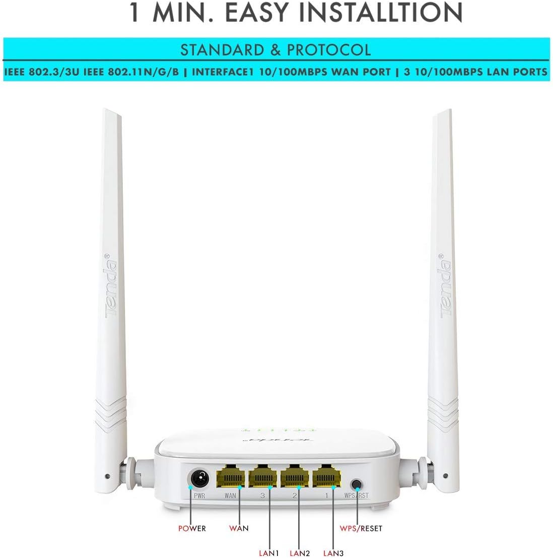 Tenda AC1200 WiFi Router, Dual Band Wireless Router 4 x 100 Mbps Ethernet Ports, Supports APP, Guest WiFi, Access Point Mode, IPv6, Parental Control(AC6)
