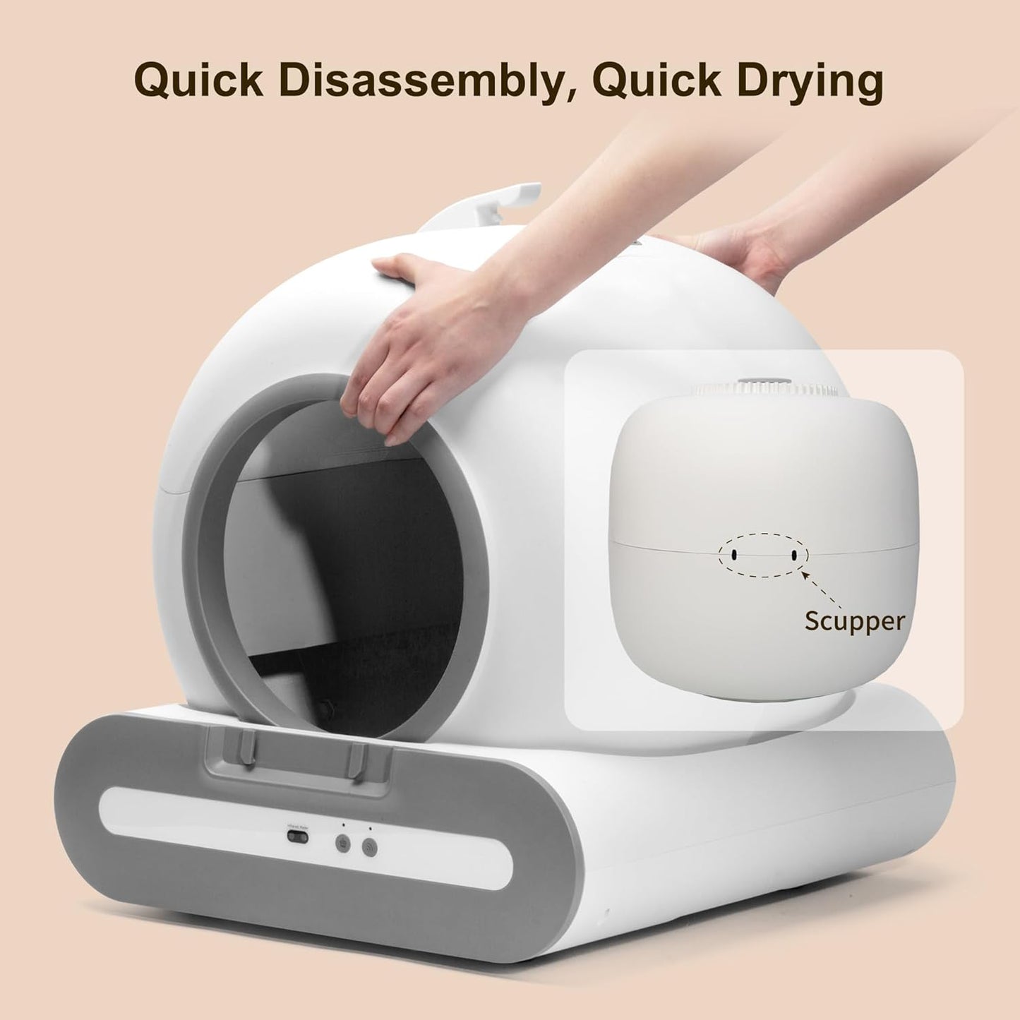 DOEL Self Cleaning Cat Litter Box, 65L Automatic Cat Litter Box, Smart Litter Box Machine with APP Control, Electric Self Scooping Litter Box