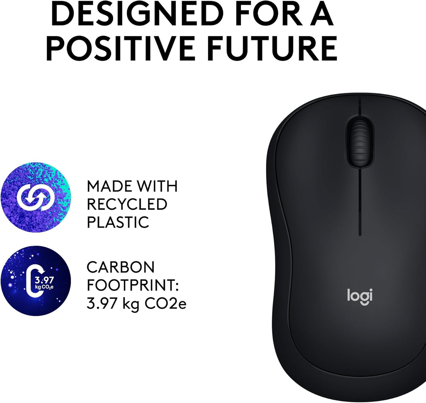 Logitech M185 Wireless Mouse, 2.4GHz with USB Mini Receiver, 12-Month Battery Life, 1000 DPI Optical Tracking, Ambidextrous, Compatible with PC, Mac, Laptop - Black
