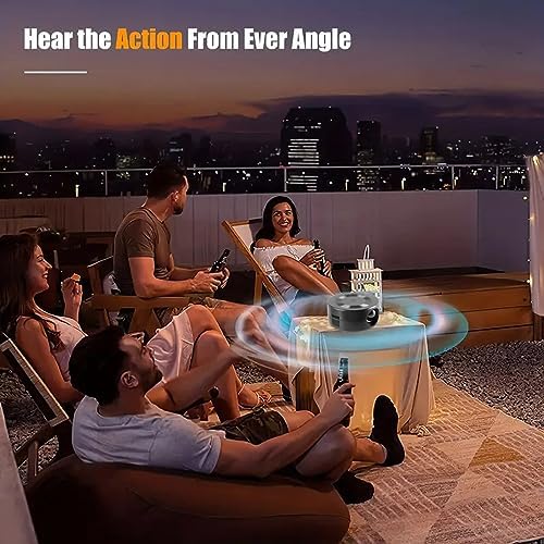 1080P Mini LED Projector, Portable Smart Projector Built in Speaker, Low Noise Pocket Video Projector with Remote Control for Home Theater, Support Mobile Power Supply, Big Screen