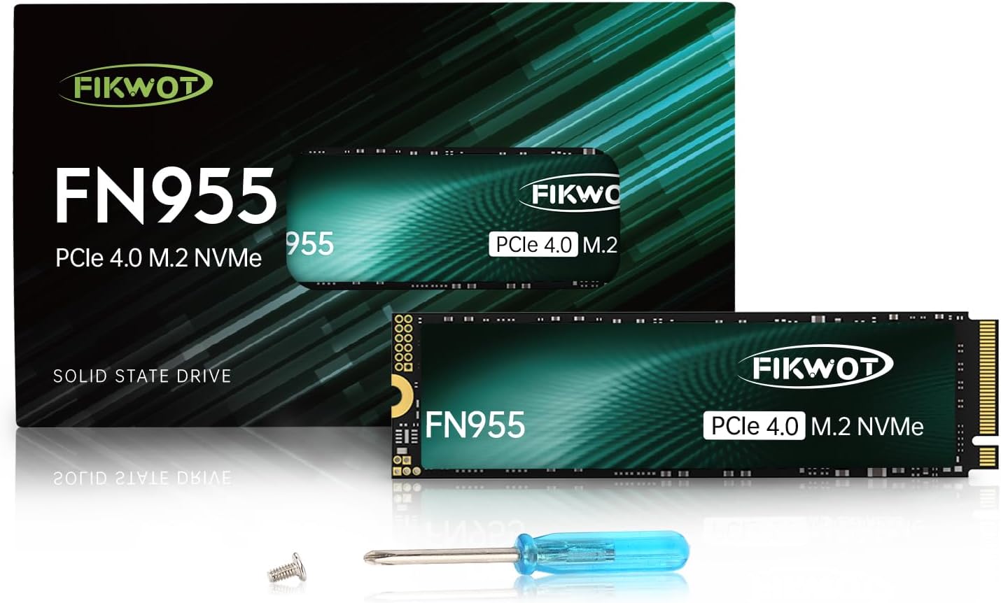 Fikwot FN970 2TB M.2 2280 PCIe Gen4 x4 NVMe 1.4 Internal Solid State Drive with Heatsink - Speeds up to 7,400MB/s, Configure DRAM Cache, Compatible PS5 Internal SSD