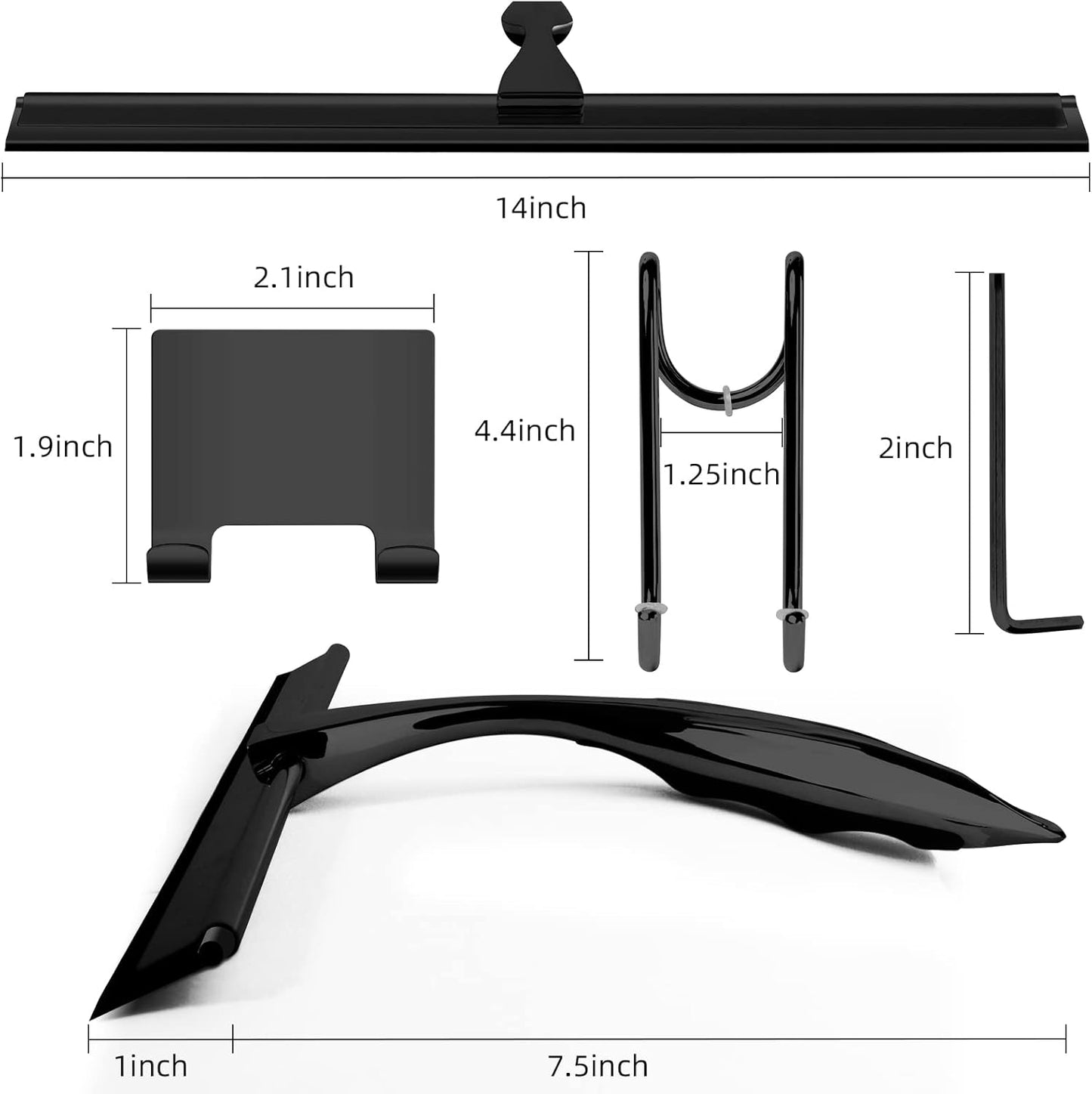 14 Inch Shower Squeegee Stainless Steel with Shower Door Hook and Adhesive Hook Glass Squeegee Bathroom for Doors, Bathroom, Windows, Kitchen, Mirror with Spare Silicone Blade 2 Hooks