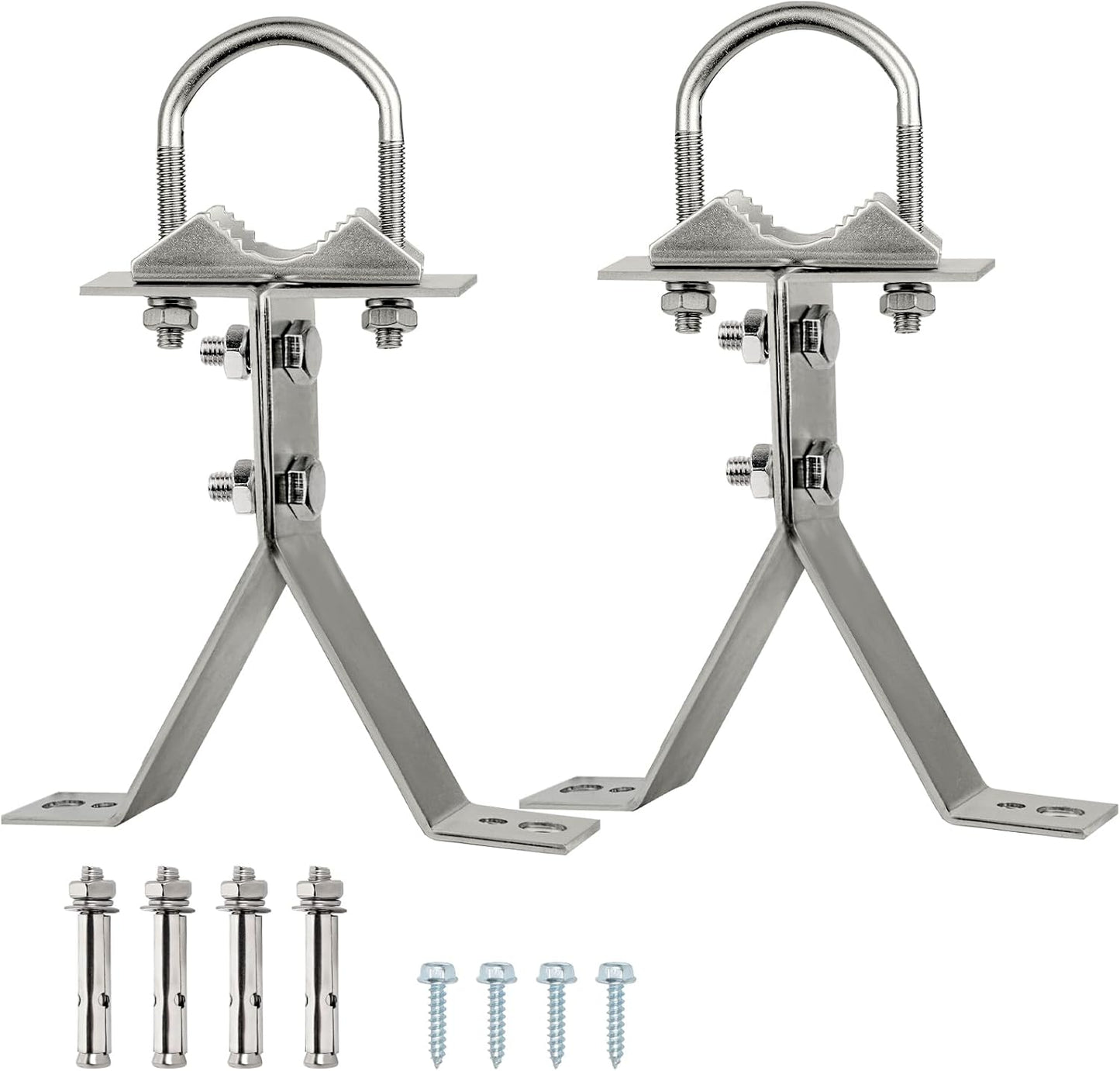 XRDS-RF 16 Inch Heavy-Duty Wall Mount Stand Off Mast for TV Antenna - Windproof Mounting Bracket (2-Leg + 2-Leg)