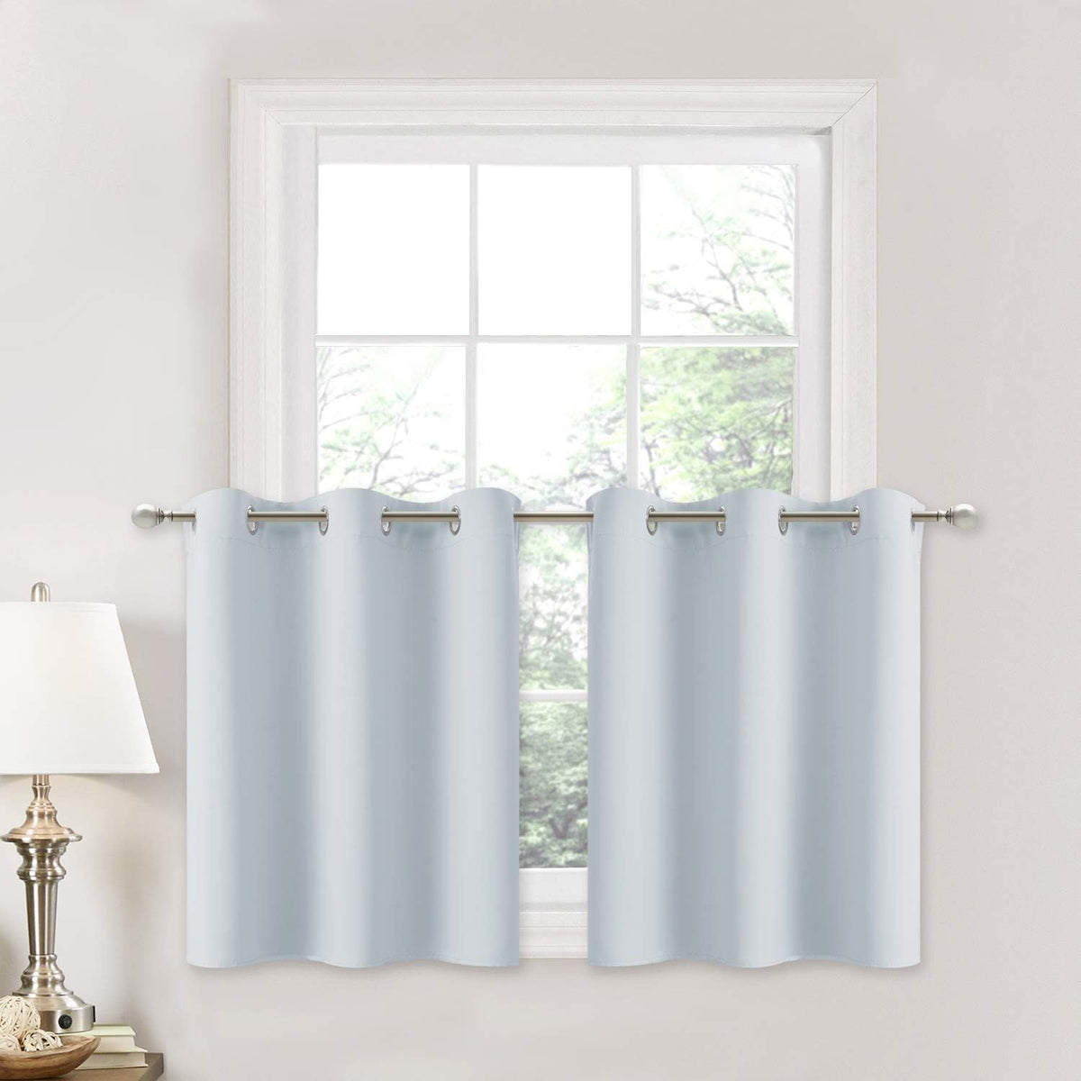 NICETOWN Blackout Curtains 2 Panels for Bedroom- Thermal Insulated Grommet Blackout Curtains 63 Inches Long for Living Room/Kitchen Rideaux occultants (2 Panels, W42 x L63 -Inch,Grey) - PuriLite