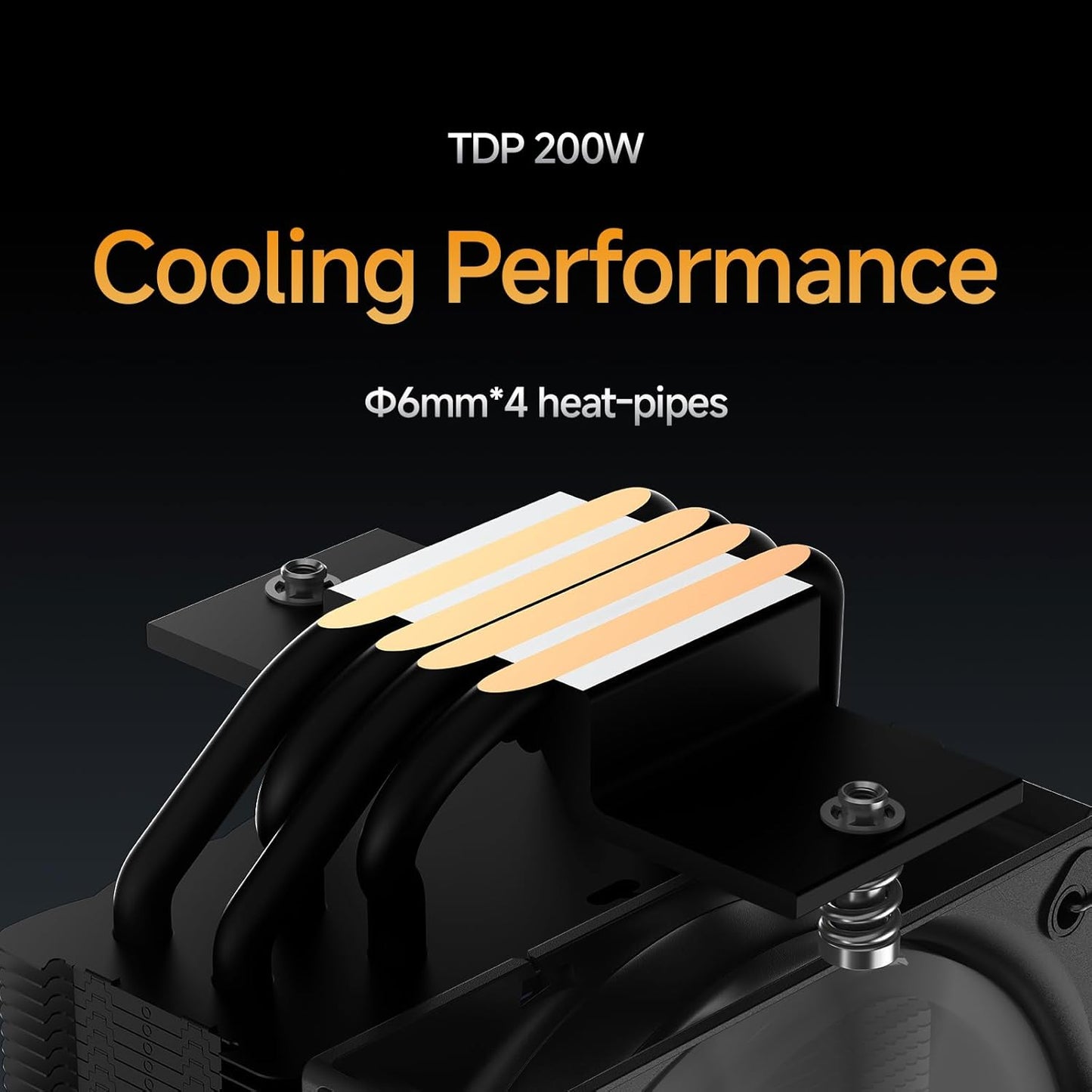 Gamma A40 ARGB WH CPU Cooler,100mm PWM Fan,133mm Height Single Tower Computer CPU Air Cooler,4 Copper Heat Pipes,ARGB Function,Fancy Top Cover,for Intel LGA 115X/1200/1700/1851&AMD AM4/AM5