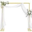 8FT Adjustable Square Backdrop Stand, Wedding Arch Frame, Heavy Duty Backdrop Stand, Adjustable Metal Backdrop Stand with Storage Bag, Backdrop Frame for Baby Shower Birthday Party, Anniversary