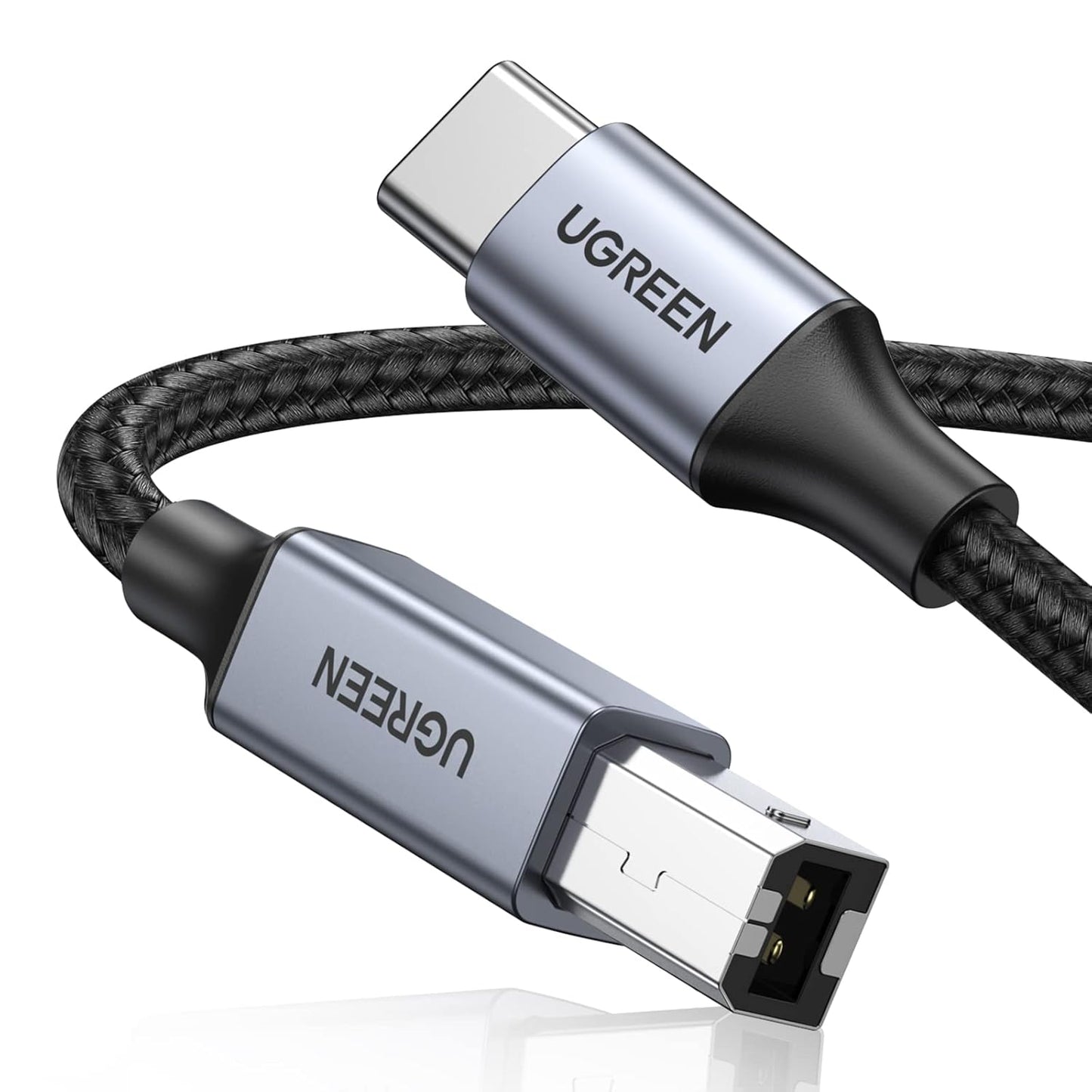 UGREEN USB C Printer Cable C to A Printer Scanner Braided MIDI Cable Compatible with DJ Controller, MIDI Keyboard, Digital Mixing Console, Piano Keyboard for MacBook Pro, iPad, 6ft