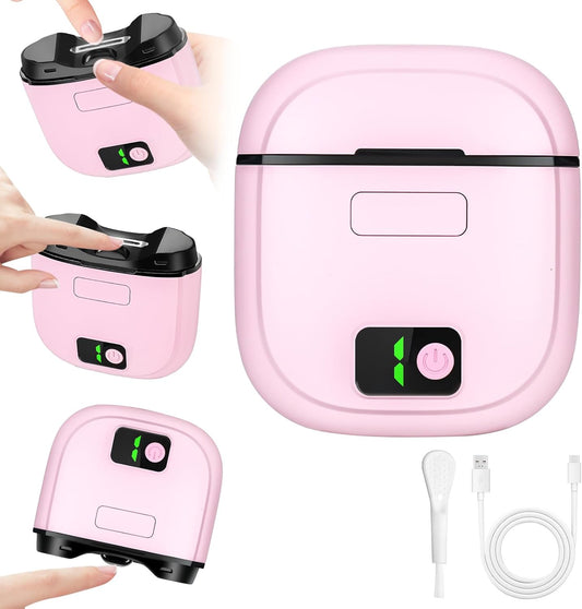 Electric Nail Clippers, 3-Speed Adjustable Automatic Nail Clippers, Nail Clippers with Led Indicator Lights,USB Rechargeable, Adult, Child, and Elderly Safe Electric Nail Trimmers (Pink)