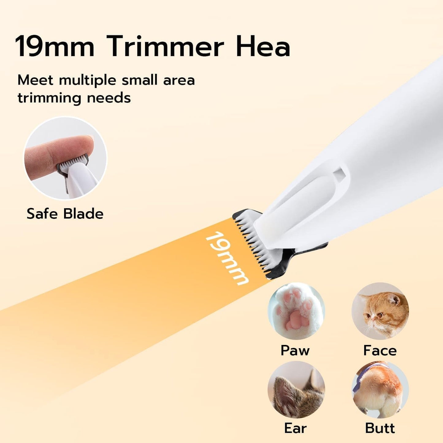Mcbazel 2 in 1 Dog Paws Trimmer Nail Driller for Pet, Electric Dog Nail Grinder Low Noise Pet Paws Grooming Trimmer with LED Light for Eyes, Ears and Face