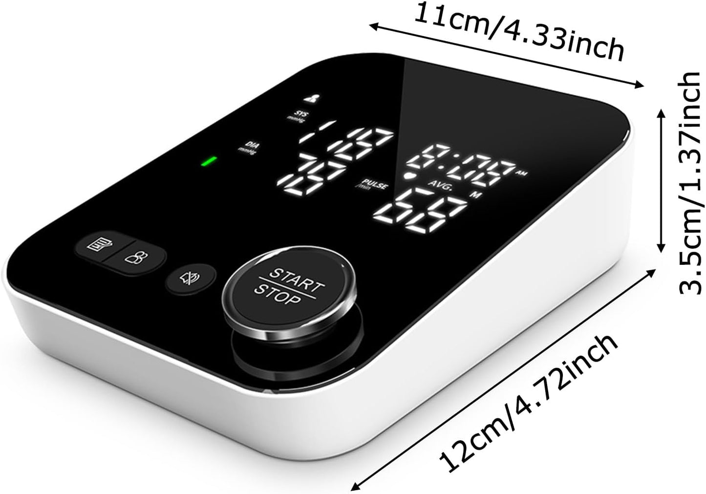 Blood Pressure Machine for Home Use, Adjustable 8.7"-16.5" Upper Arm Cuff Dual User Mode Voice Broadcast LED Backlit Display Monitor with Storage Bag
