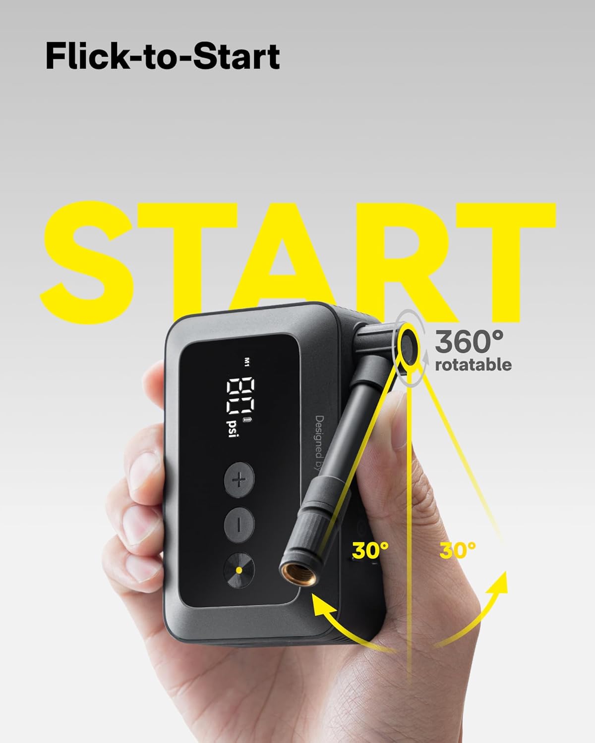 HOTO Air Pump Pocket, Mini Bike Tire Pump, 25s Fast Inflate Bike Pump Electric with Guage, 150PSI Portable Electric Bicycle Air Pump with Presta and Schrader Valve for Road Bike, Motorcycle, E-Bike