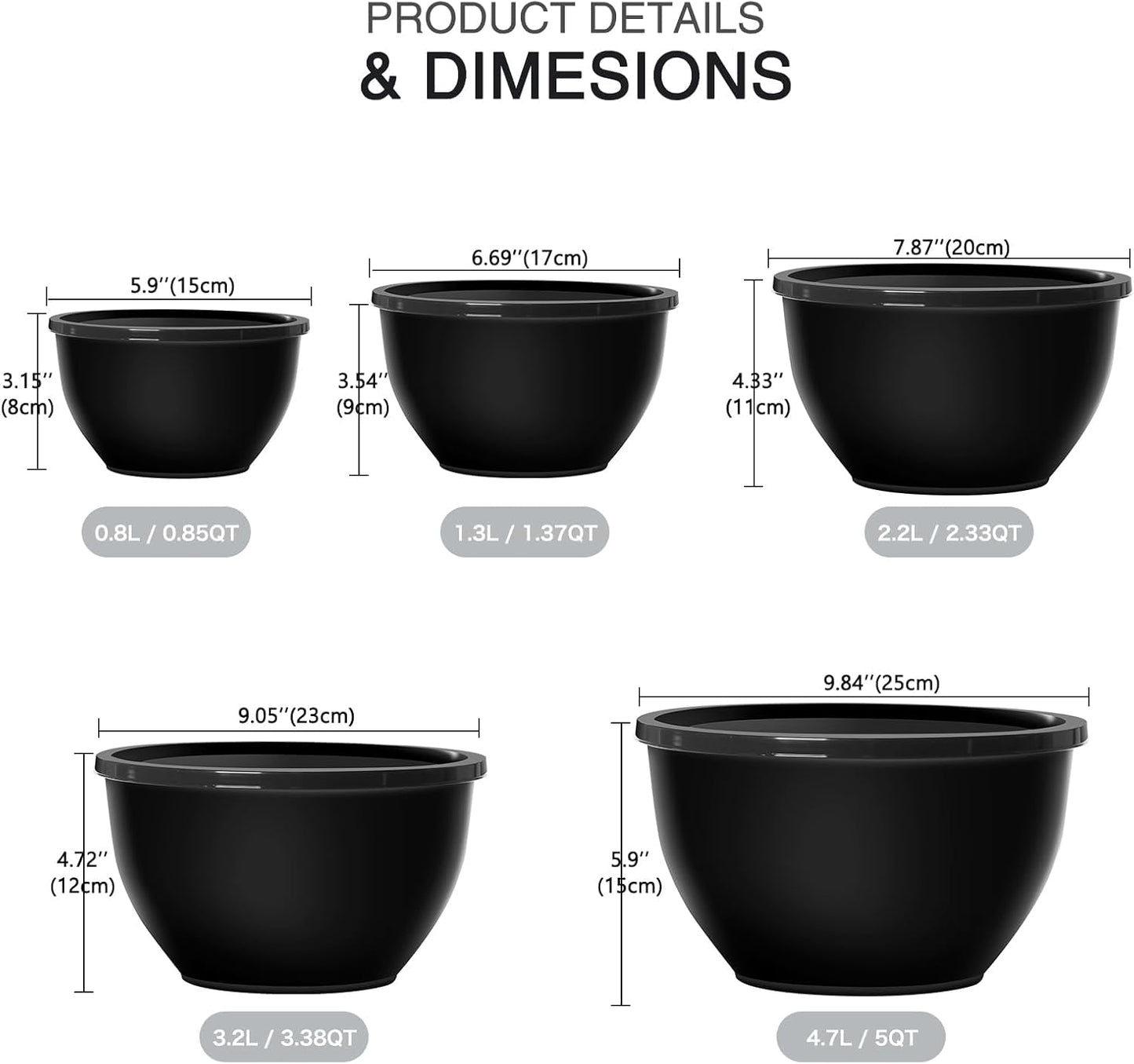 Purilite Select Plastic Mixing Bowl Set